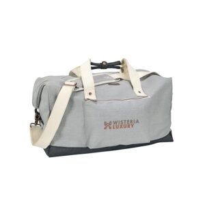 PR12041 1 Gray GY DECORATED Cutter Buck 19 Cotton Weekender Duffel