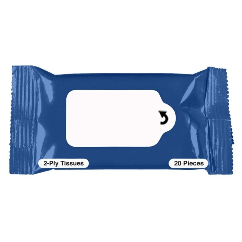 Healthcare Printing Products 26 PR12347 1 BLUE DECORATED Tissue Packet