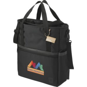 Custom Promotional Products 4 PR15003 1 Black BK DECORATED Tranzip Recycled Computer Tote
