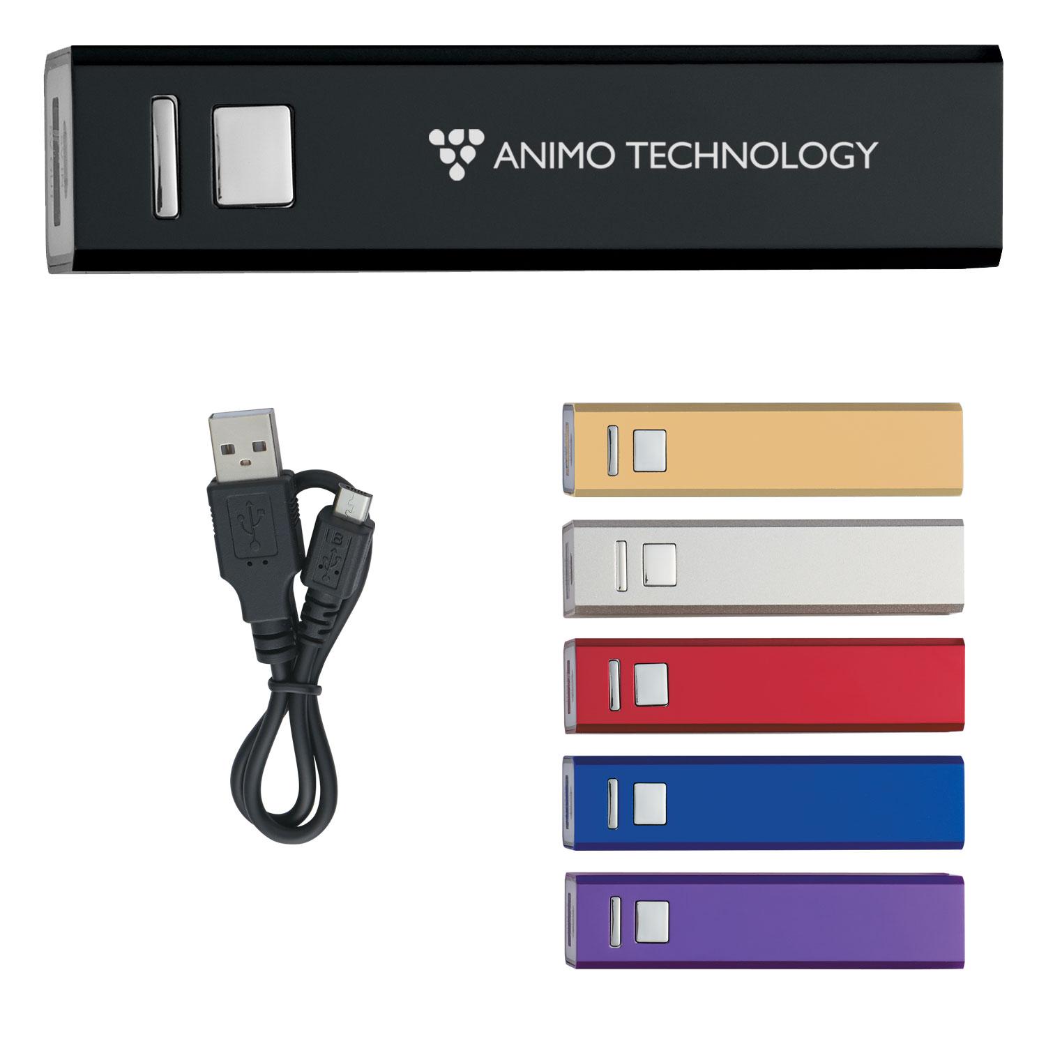 PR15555 5 RED DECORATED UL Listed 2200 mAh Portable Charger With Custom