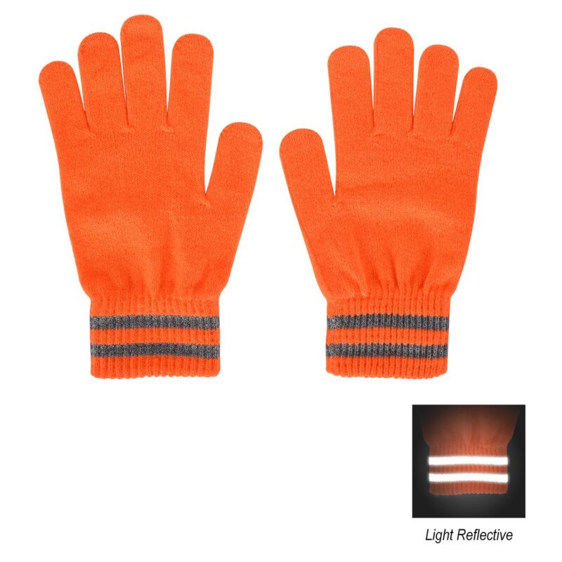 Halloween Printing Products 18 PR16093 1 NEON ORANGE DECORATED Reflective Safety Gloves