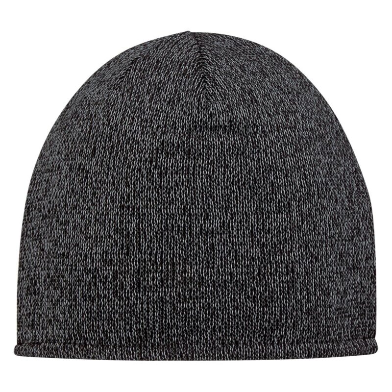 PR18005 1 BLACK WITH SILVER DECORATED Reflective Beanie