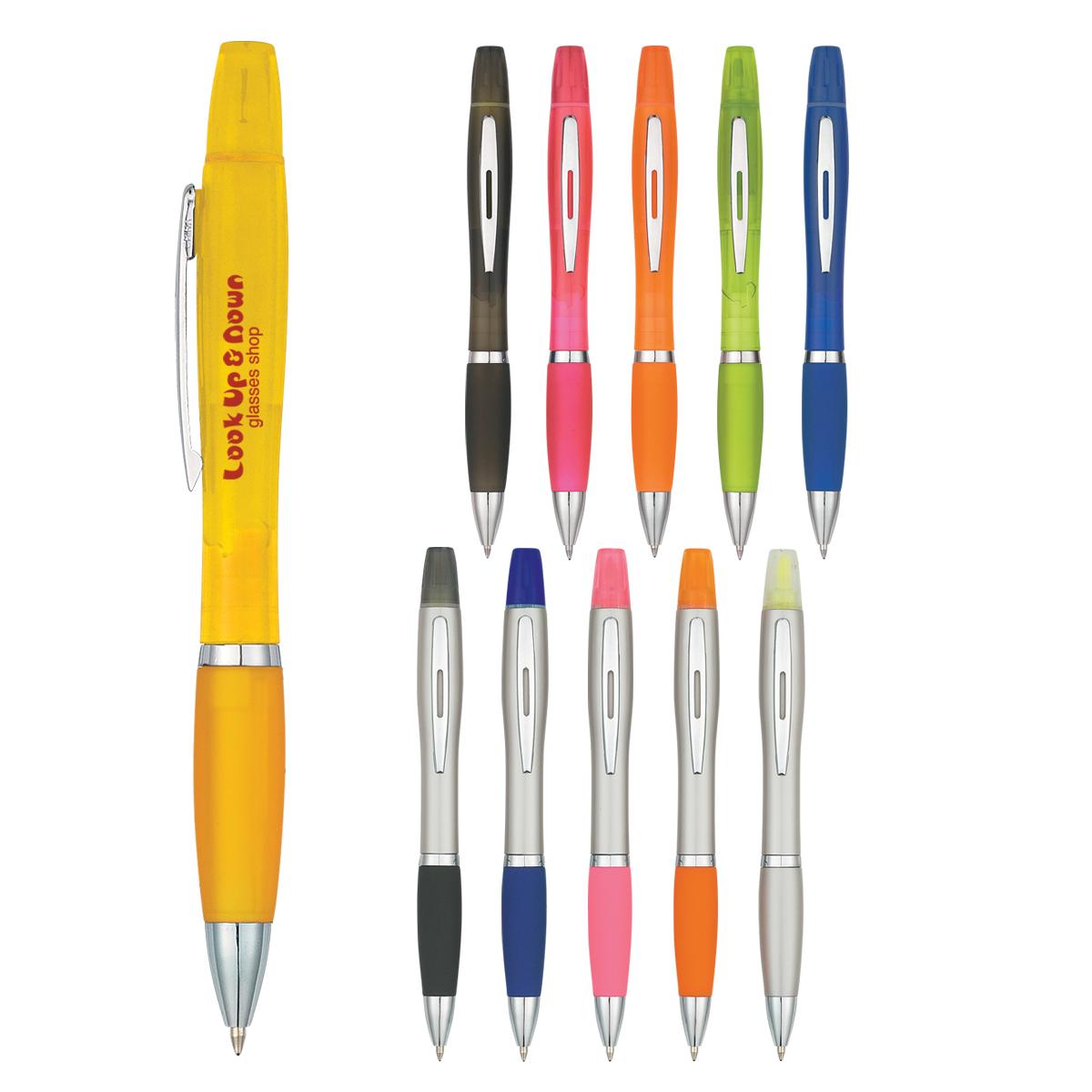 PR18601-Twin-Write-Pen-With-Highlighter.jpg PR18601 Twin Write Pen With Highlighter