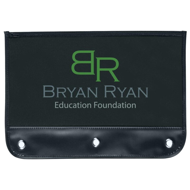 Education Printing Products 29 PR19153 1 BLACK WITH BLACK DECORATED Zippered Pencil Case