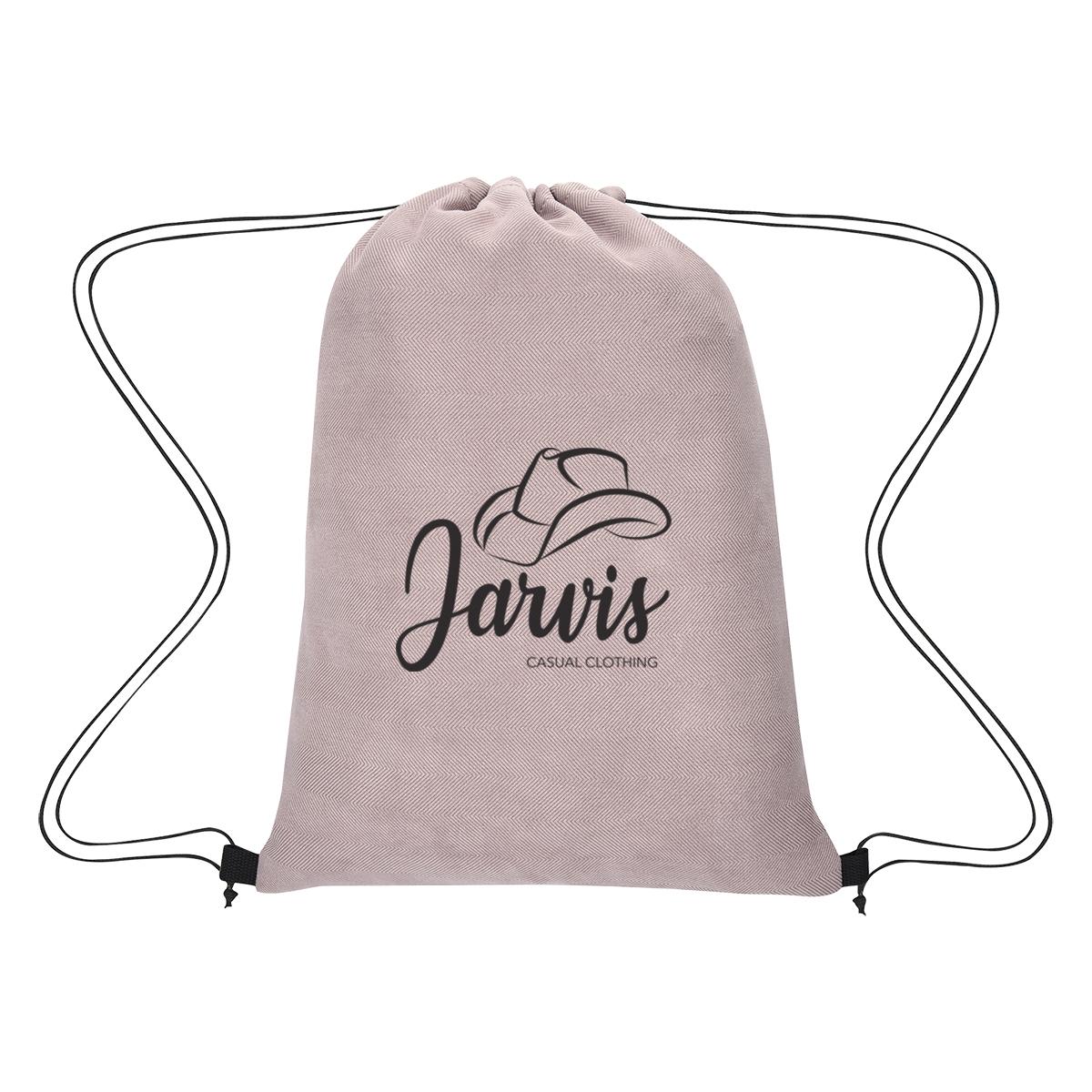 PR19869-Posh-Herringbone-Drawstring-Bag.jpg PR19869 Posh Herringbone Drawstring Bag