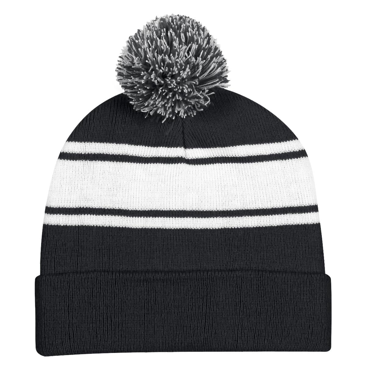 PR21111-Two-Tone-Knit-Pom-Beanie-With-Cuff.jpg PR21111 Two Tone Knit Pom Beanie With Cuff
