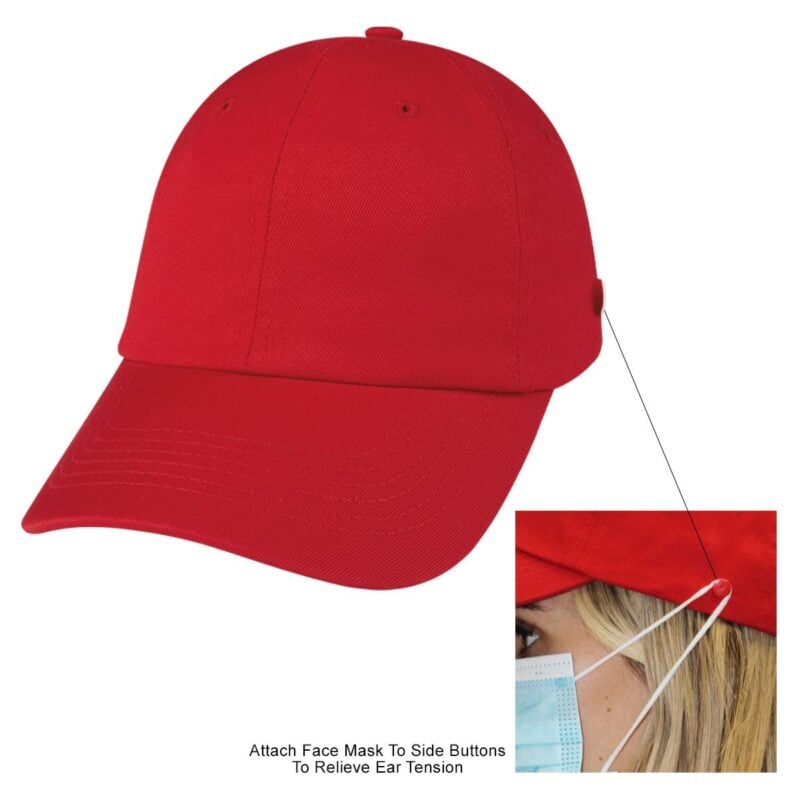 Healthcare Printing Products 22 PR22601 1 RED DECORATED Washed Cotton Mask Cap