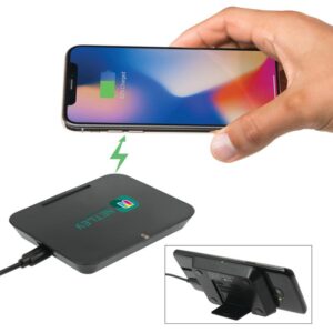 PR23217 1 Black BK DECORATED Optic Wireless Charging Phone Stand