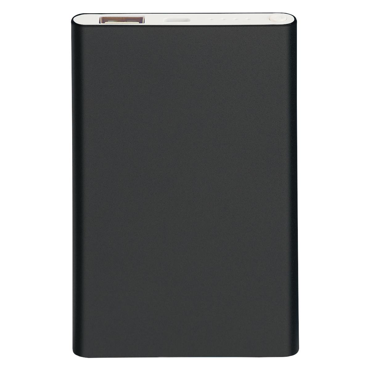 PR23545 1 BLACK DECORATED UL Listed Slim Power Bank