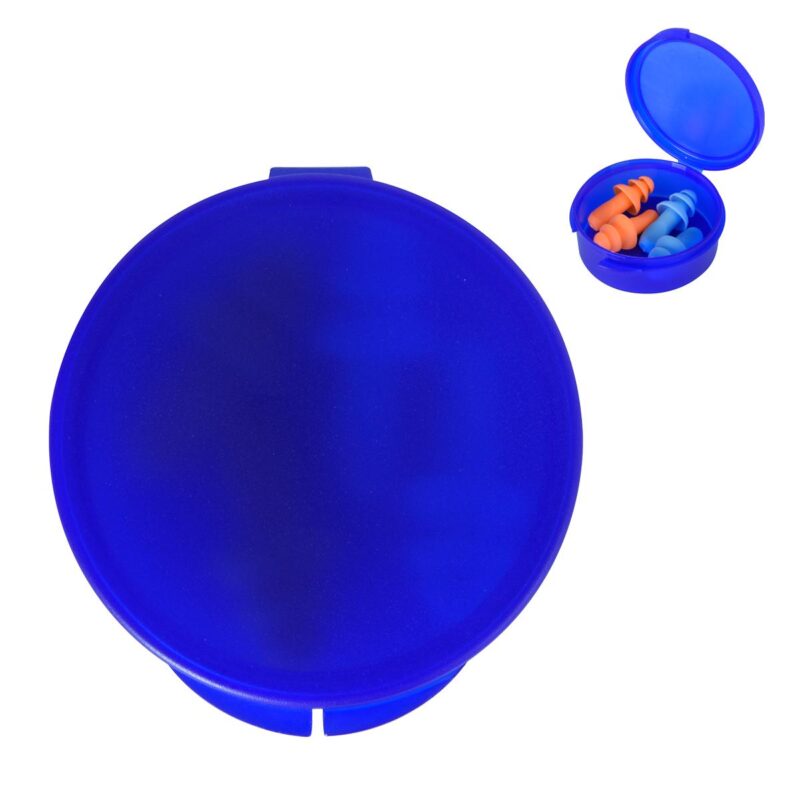 Spa and Salon Printing 20 PR23835 1 TRANSLUCENT BLUE DECORATED Ear Plugs In Travel Case