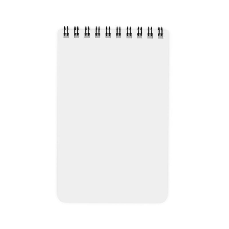 PR24477 1 WHITE WITH BLACK DECORATED Powerstick Acron Top Bound Notebook