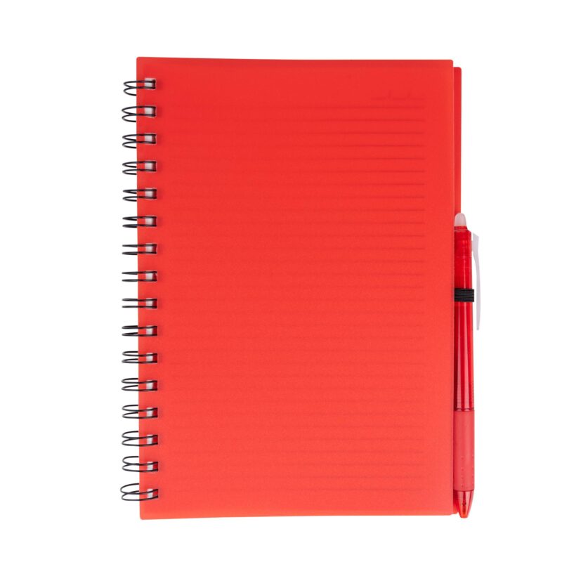 PR24659 2 RED DECORATED Take Two Spiral Notebook With Erasable Pen