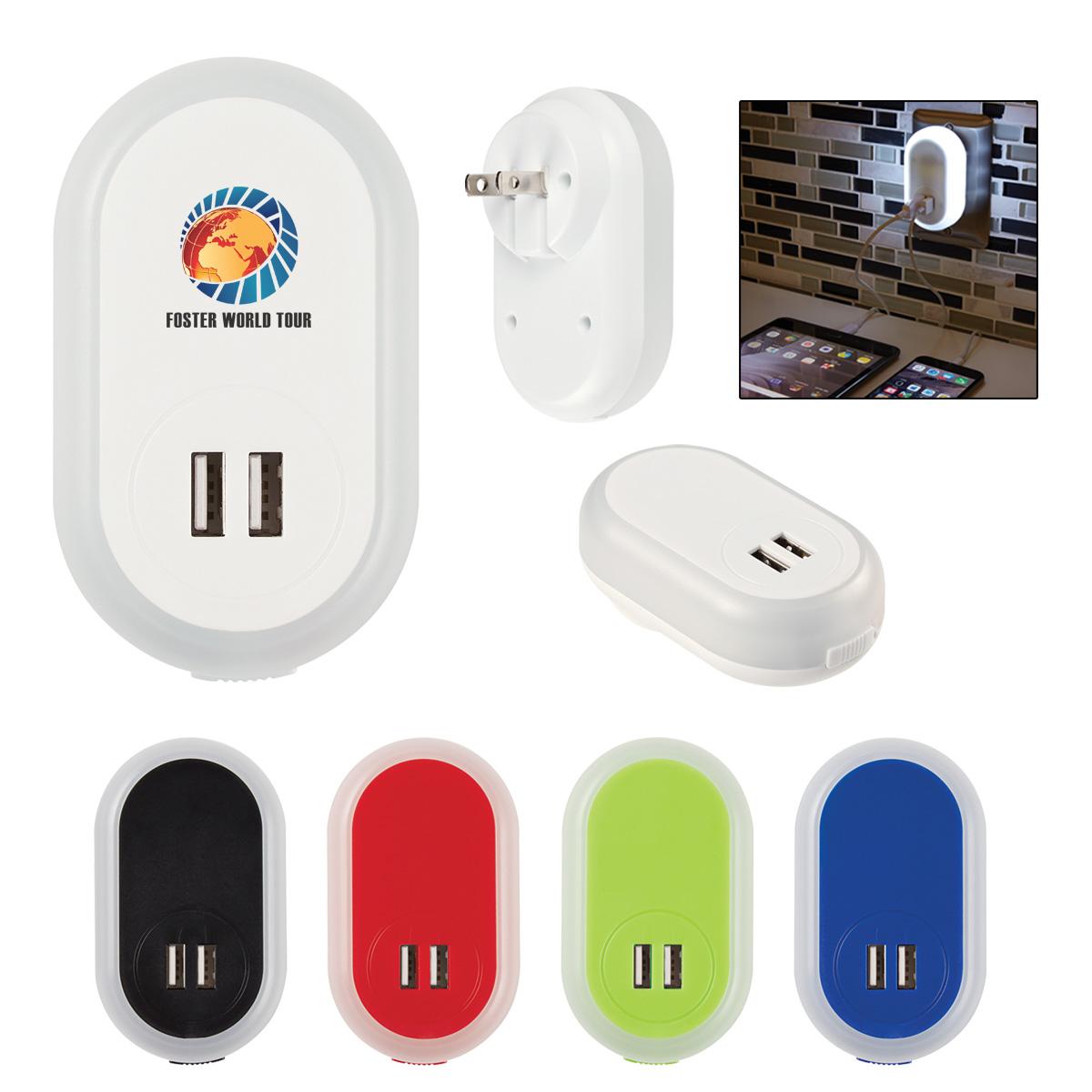 PR25301-UL-Listed-Nightlight-AC-Adapter-With-Dual-USB-Ports.jpg PR25301 UL Listed Nightlight AC Adapter With Dual USB Ports