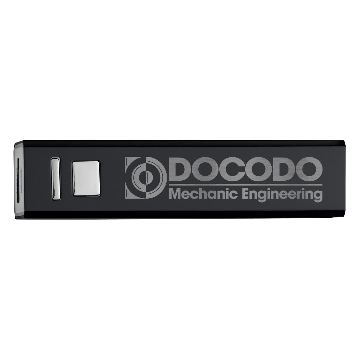 PR26039 1 BLACK DECORATED UL Listed 1500 mAh On The Go Portable Charger