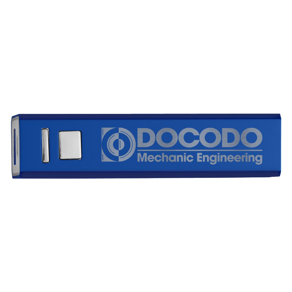 PR26039 2 BLUE DECORATED UL Listed 1500 mAh On The Go Portable Charger