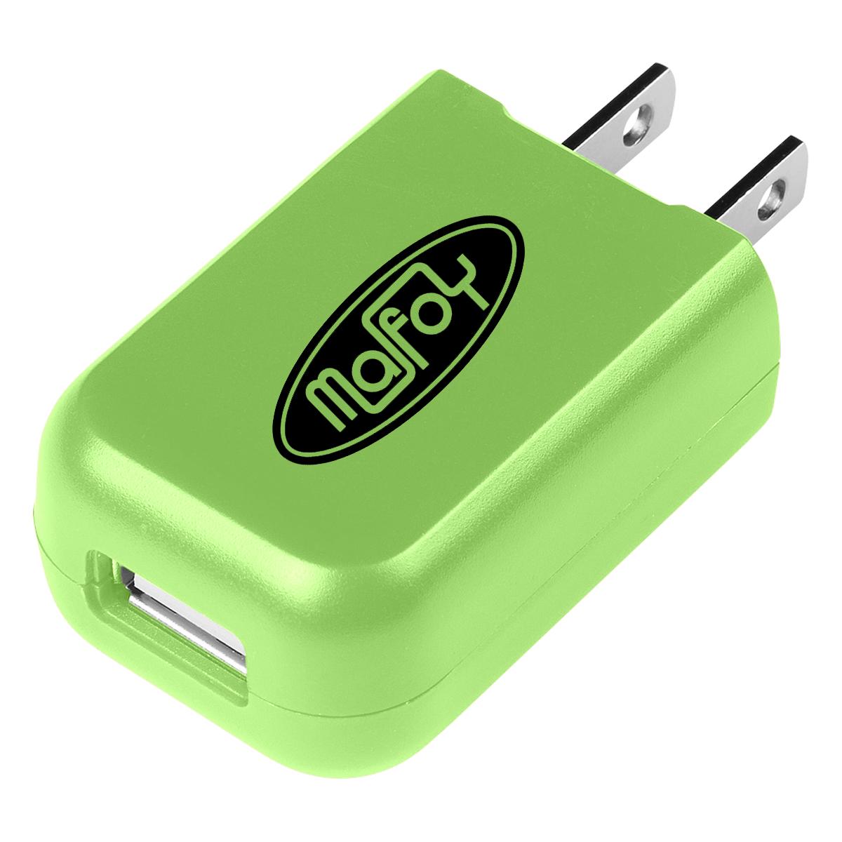 PR27305 3 LIME DECORATED UL Listed Rectangular USB AC Adapter