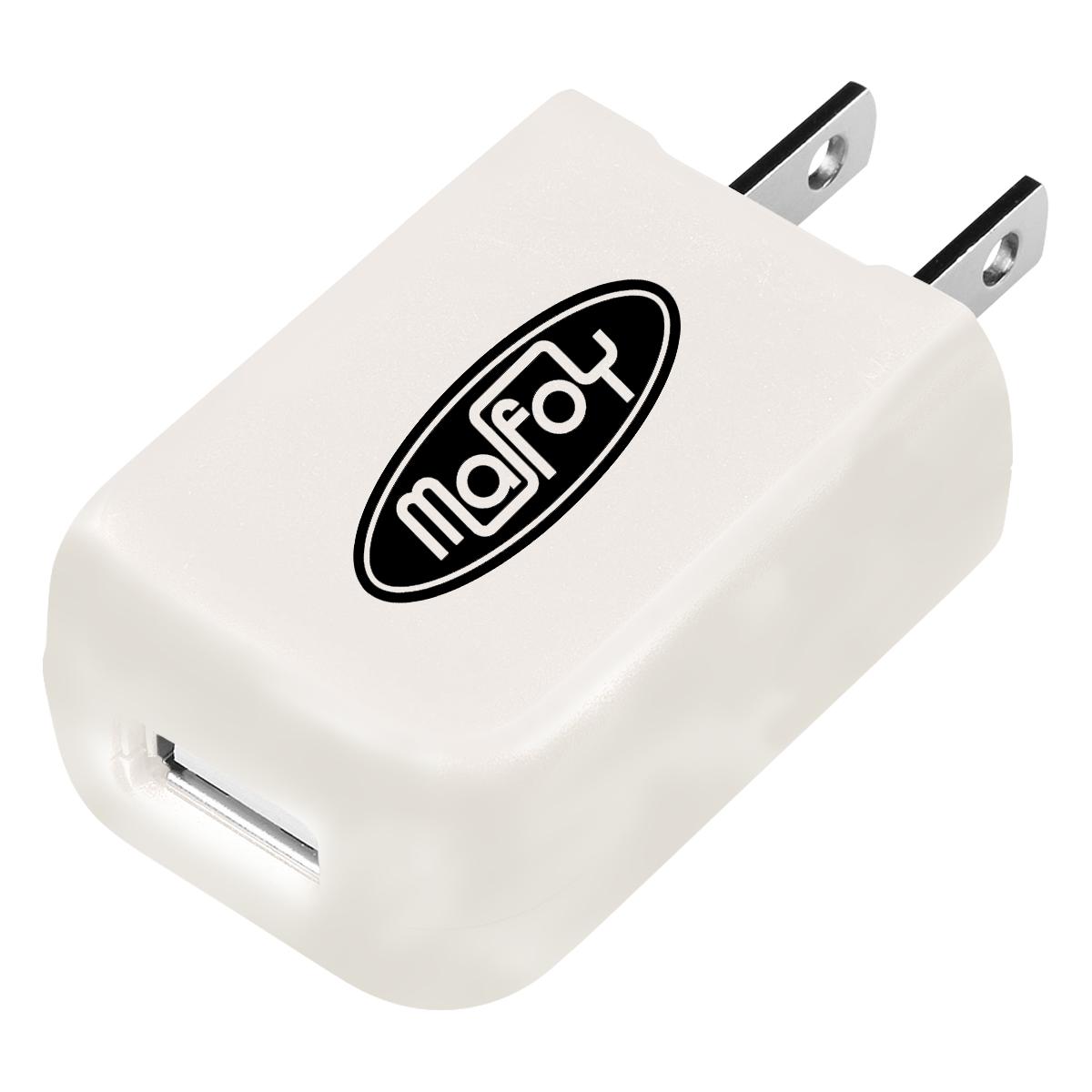 PR27305 5 WHITE DECORATED UL Listed Rectangular USB AC Adapter