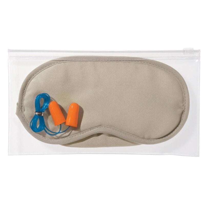 Spa and Salon Printing 18 PR27309 1 GRAY DECORATED Ear Plugs And Eye Mask Set