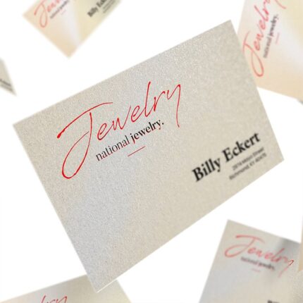 Pearl Metallic Business Cards | National Jewelry Standard Pearl Metallic Paper Stock Business Card | PrintMagic.