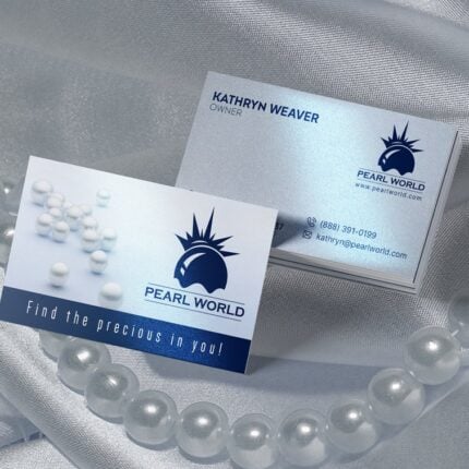 Pearl World Pearl Metallic Business Cards | Pearl Metallic Business Cards printing with Standard Pearl Metallic Paper and Full-color CMYK printing on 1 or 2 sides| PrintMagic