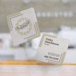 Pearl Metallic Business Cards Square Rounded Corner Real Estate Auto Retail Marketing Branding Promotion Identity Visiting Mini Slim Folded QR Code Premium Stock