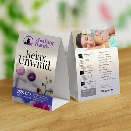 Pearl Metallic Table Tents Premium Stock Restaurants Bars Spa Salons Retail Outlets Departmental StoresGyms Boutiques Eateries Real Estate Promotions Menus | PrintMagic