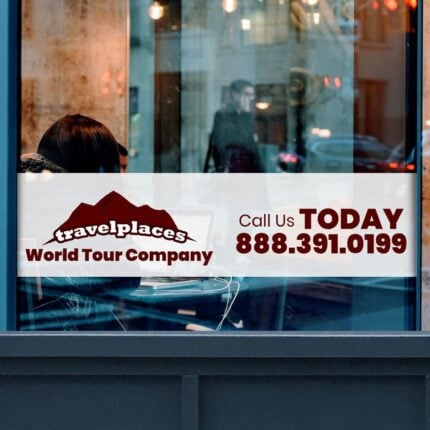 Opaque Window Decals | Opaque Adhesive - 8 mil. printed Front side tour company Wall Decals | PrintMagic