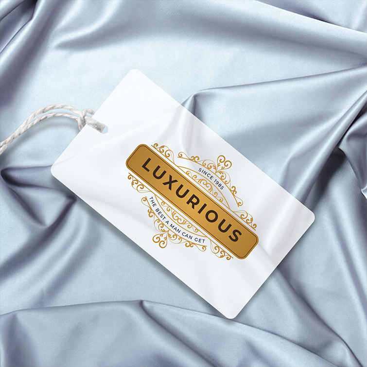 Plastic Frosted Horizontal Rounded Corners high quality stock branding promotion marketing product tags durable hangtags | Printmagic