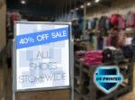 Plastic PVC Vertical Board Sign Retail Showrooms Display Promotions | PrintMagic