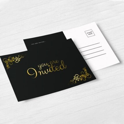 Raised Foil Postcards printing, Professional Raised Gold Foil Postcards, Premium Gloss Postcards