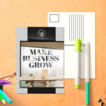 Raised Foil Postcards | Vertical Rectangle Silver Raised Foil On front side with Premium Gloss (16pt C2S) paper stock and Velvet Soft Touch Lamination Business Promotions Foil Postcards | PrintMagic
