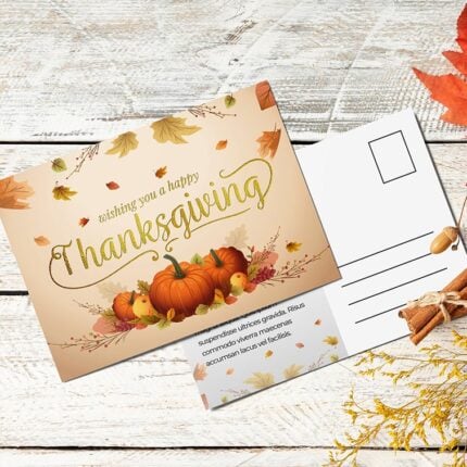 Spot UV Postcards | Spot UV coating emphasizes your Thanksgiving message and 16 pt stock in gloss and matte with Spot UV | PrintMagic