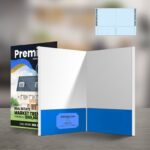 Custom Presentation Folders | Reinforced EDGE Both Pockets Horizontal Business Card Slits Left Pockets and Add brochures, postcards, letters, flyers, and more | print Magic