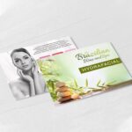 Raised Spot UV Postcards | Horizontal Rectangle Premium Gloss (16pt C2S) paper stock Raised Spot UV on Both Sides with Velvet Soft Touch Lamination Raised Spot UV Wax and Spa Hydrafacial Postcards | PrintMagic