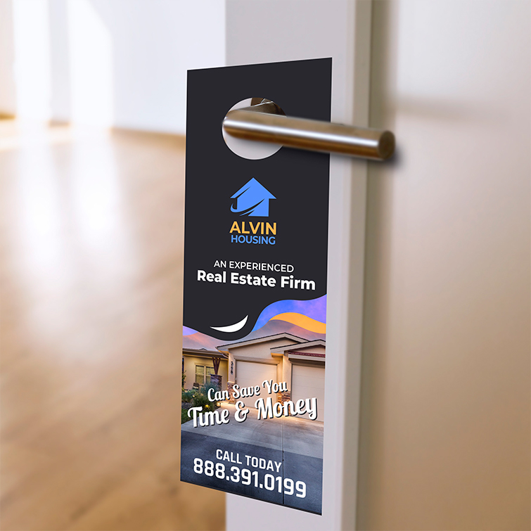 Real-Estate-Door-Hangers-2.jpg Real Estate Door Hangers | Real Estate Door Hangers with 3 die-cut options and add perforation at the botto and Standard, Premium paper stock with UV or Aqueous coating | Print Magic