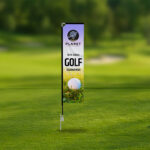 Golf Sport Rectangle Flags with Ground Stake printed on durable Polyester fabric. Retail outlets, Educational, restaurants, real estate agencies | Printmagic
