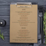 Recycled Paper Brown Kraft Menus Flat Premium Stock Restaurant cafe meal delivery fast food custom take out economical branding promotion | PrintMagic