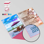 Red Core Color Vertical Rectangle Thick Cardstock Quality Postcards Luxury Travels | PrintMagic