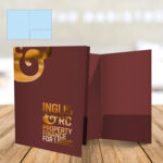 Red Linen with Copper Foil One Pocket On Right Side Slits On Right Pocket olored Stock Display Portfolio Business Meeting Conference Real Estate foil Presentation | Printmagic