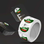 Retail Branding Labels Circle Unwind Left Semi Gloss cut to size roll labels High Quality Stock various size shapes | Printmagic
