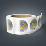 Roll Labels Bright Silver Metallic packaging products transparent labels water resistant shiny branding | printmagic