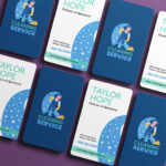 Silk Business Cards Vertical Rounded Corners Smooth Real Estate Auto Retail Marketing Branding Promotion Identity Visiting Mini Slim Folded QR Code Premium Stock