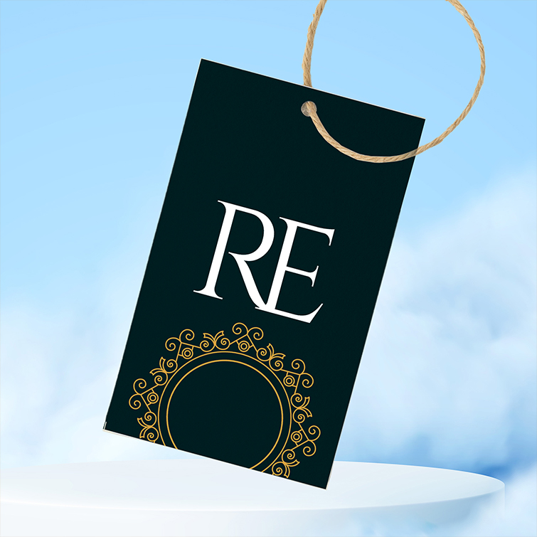Silk Hang Tags | Vertical Rectangle Silk Hang Tags | Custom Silk Vertical Rectangle Hang Tags |Unique Price Tags| Hang Tag Printing | PrintMagic