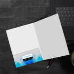 Silk Laminated On Left Pocket Horizontal Business Card Slit Healthcare Natural Premium Stock High Quality Business Stationary events business | Printmagic