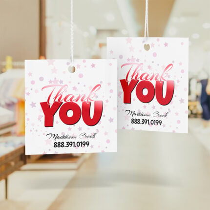 Spot UV Hang Tags | Square Spot UV Hang Tags | Spot UV Custom Retail Square Hang Tags |Premium Price Tags| Hang Tag Printing | PrintMagic