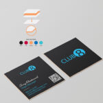 Square Orange Core Business Card-Premium Retail Hospitality Education
