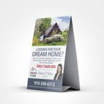 Standard Table Tents printing | Real Estate Agent Standard Table Tents with Standard Gloss Cover-100lb and UV Coating Front and Color Front Only | Print Magic