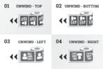 Labels - Choose Unwind Direction. Unwind Top, UnWind Bottom, UnWind Left, UnWind Right. PrintMagic