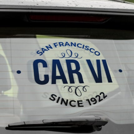Clear Vehicle Decals | Vehicle Decal Clear Static Cling 8mil Front Only with White Mask Apply Behind Window Automotive Decals | PrintMagic