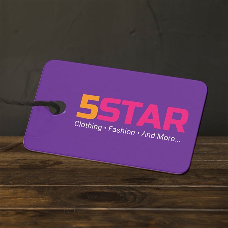 Velvet Soft Touch Horizontal Rectangle All Rounded Corners apparel tags branding promotion marketing product premium stock printing die cut tags | Printmagic